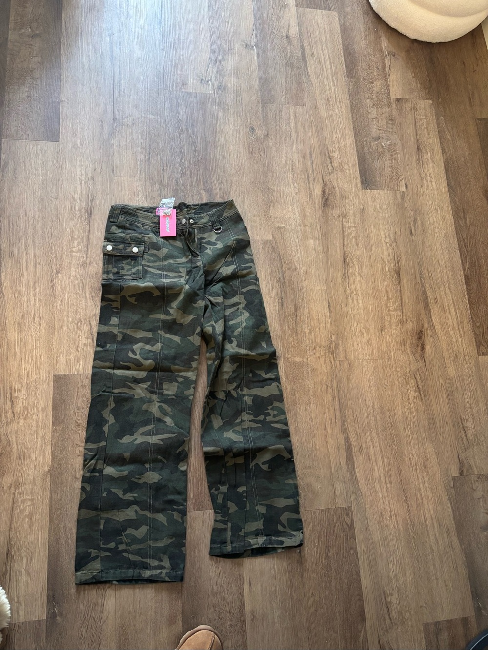 Edikted Women's Camouflage Wide-Leg Jeans - Green Camo